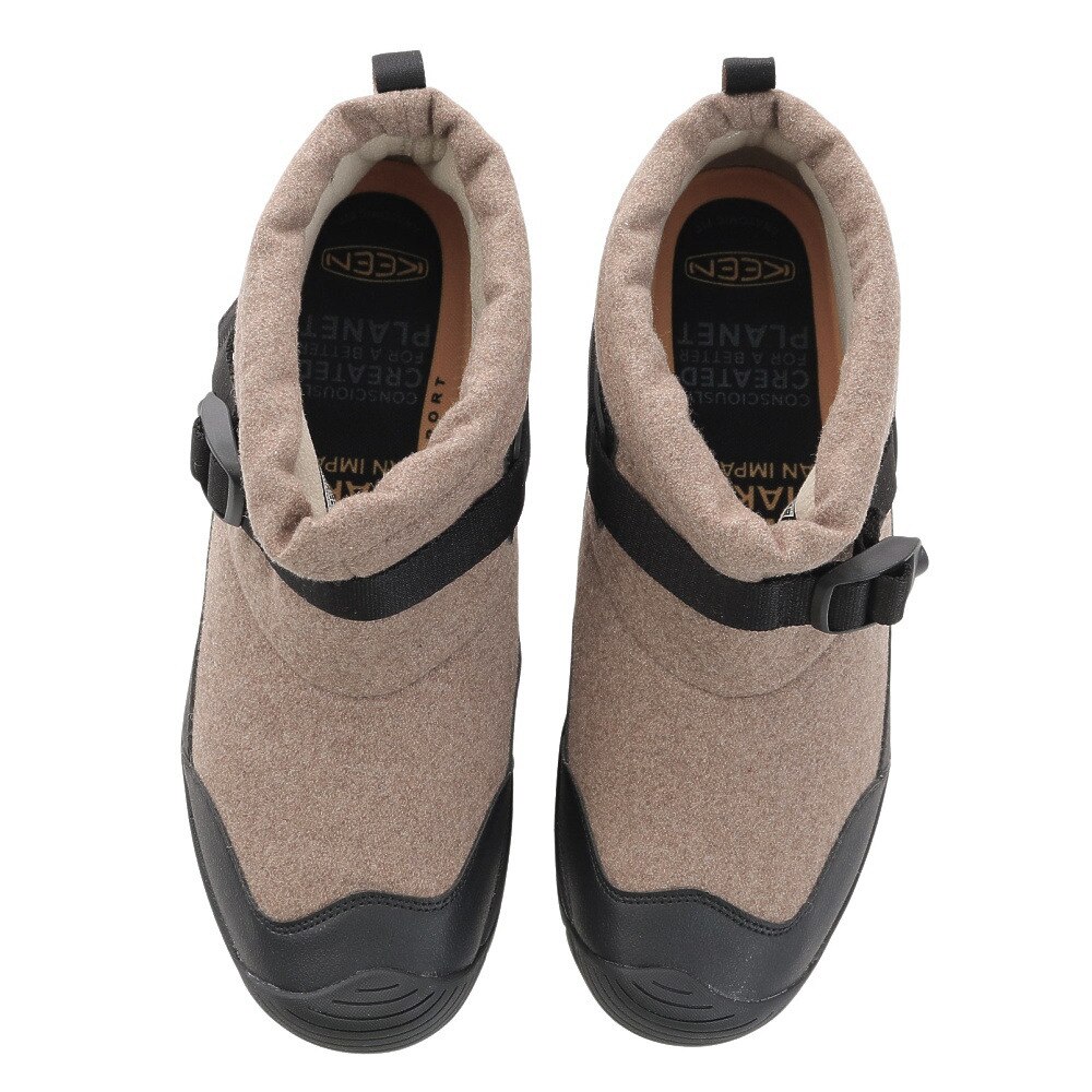 キーン（KEEN）（メンズ）ショートブーツ 耐水 フッドロメオ ミニ ベージュ 1026795 カジュアル ベルト付 ウィンターシューズ 軽量 保温 クッション性 防寒