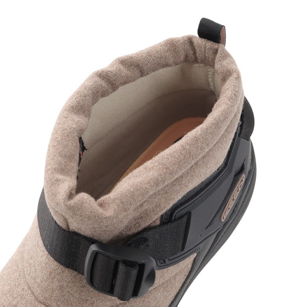 キーン（KEEN）（メンズ）ショートブーツ 耐水 フッドロメオ ミニ ベージュ 1026795 カジュアル ベルト付 ウィンターシューズ 軽量 保温 クッション性 防寒