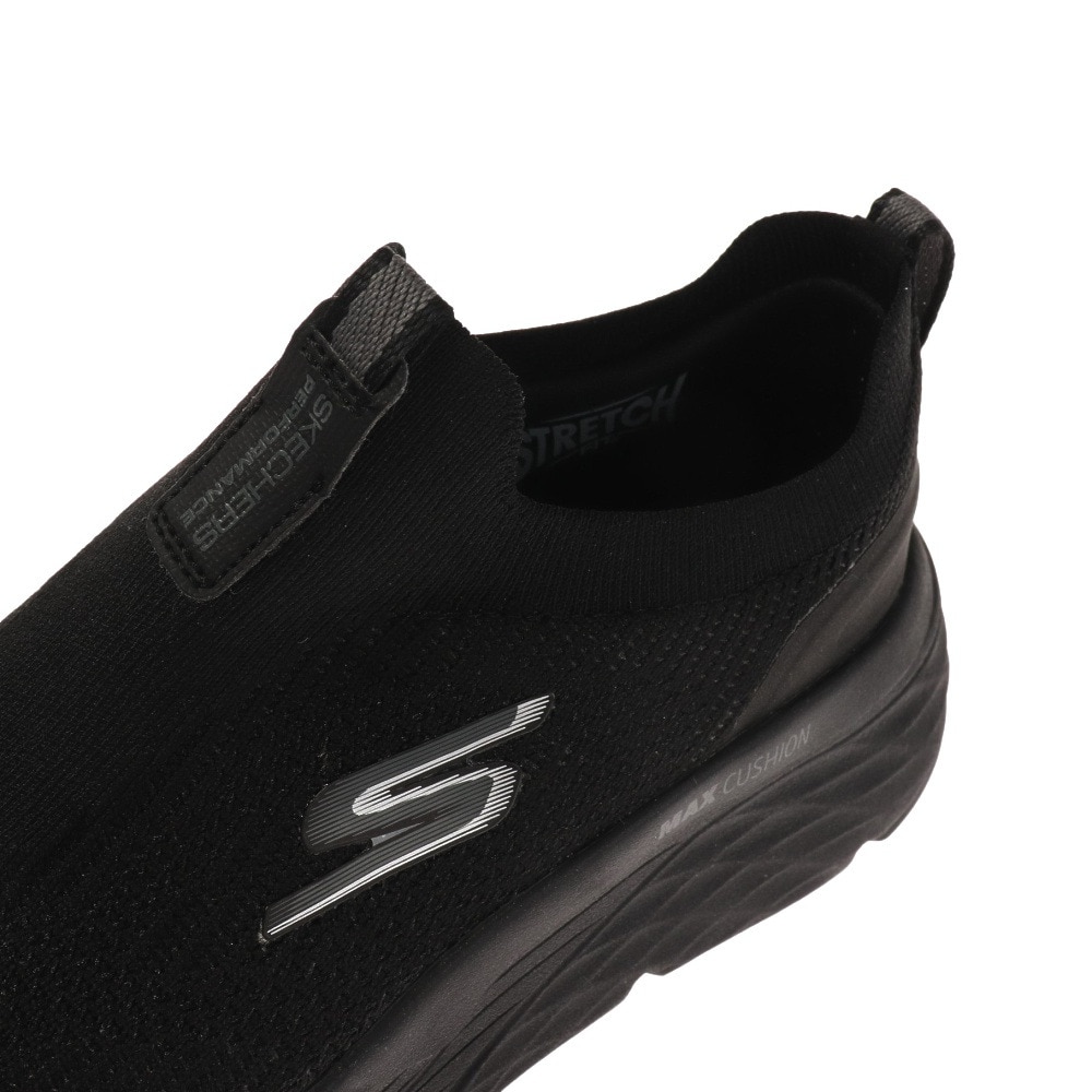 スケッチャーズ（SKECHERS）（レディース）マックス クッショニング エリート ブラック 黒 128130-BBK カジュアルシューズ スリッポン ランニング 運動靴