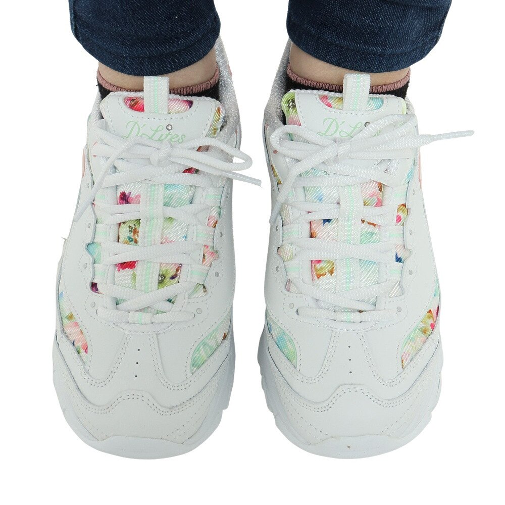 スケッチャーズ（SKECHERS）（レディース）カジュアルシューズ ディーライト ブルーミング フィールズ ホワイト 白 149794-WMLT スニーカー タウン 通気性
