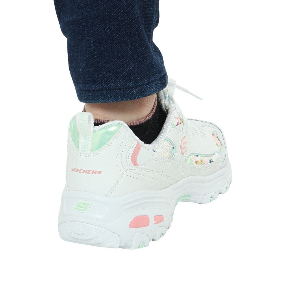 スケッチャーズ（SKECHERS）（レディース）カジュアルシューズ ディーライト ブルーミング フィールズ ホワイト 白 149794-WMLT スニーカー タウン 通気性