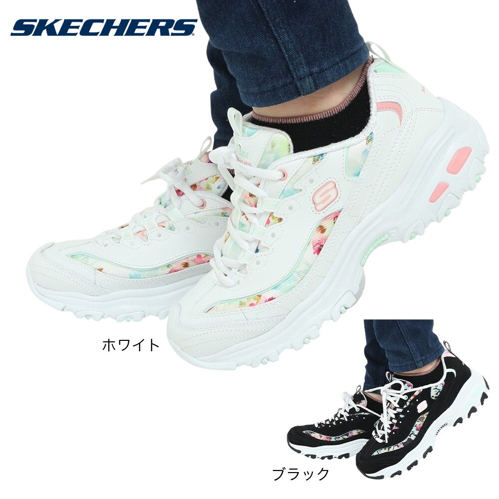 スケッチャーズ（SKECHERS）（レディース）カジュアルシューズ ディーライト ブルーミング フィールズ 149794-BKMT