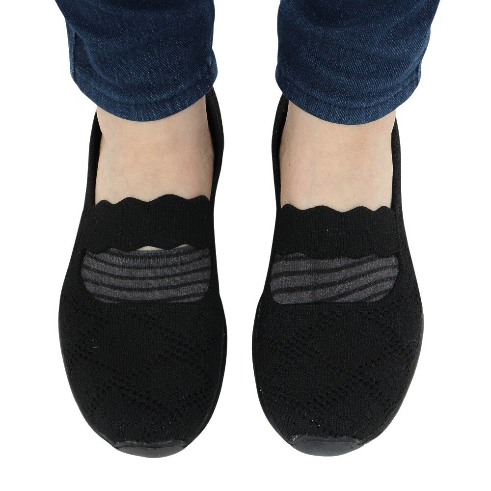 スケッチャーズ（SKECHERS）（レディース）カジュアルシューズ シーガー カジュアル パーティ ブラック 158110-BBK スニーカー 通気性 軽量 タウン 旅行