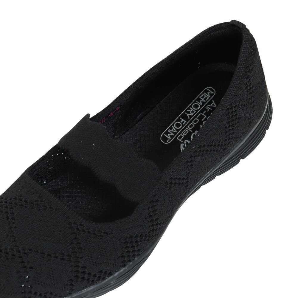 スケッチャーズ（SKECHERS）（レディース）カジュアルシューズ シーガー カジュアル パーティ ブラック 158110-BBK スニーカー 通気性 軽量 タウン 旅行