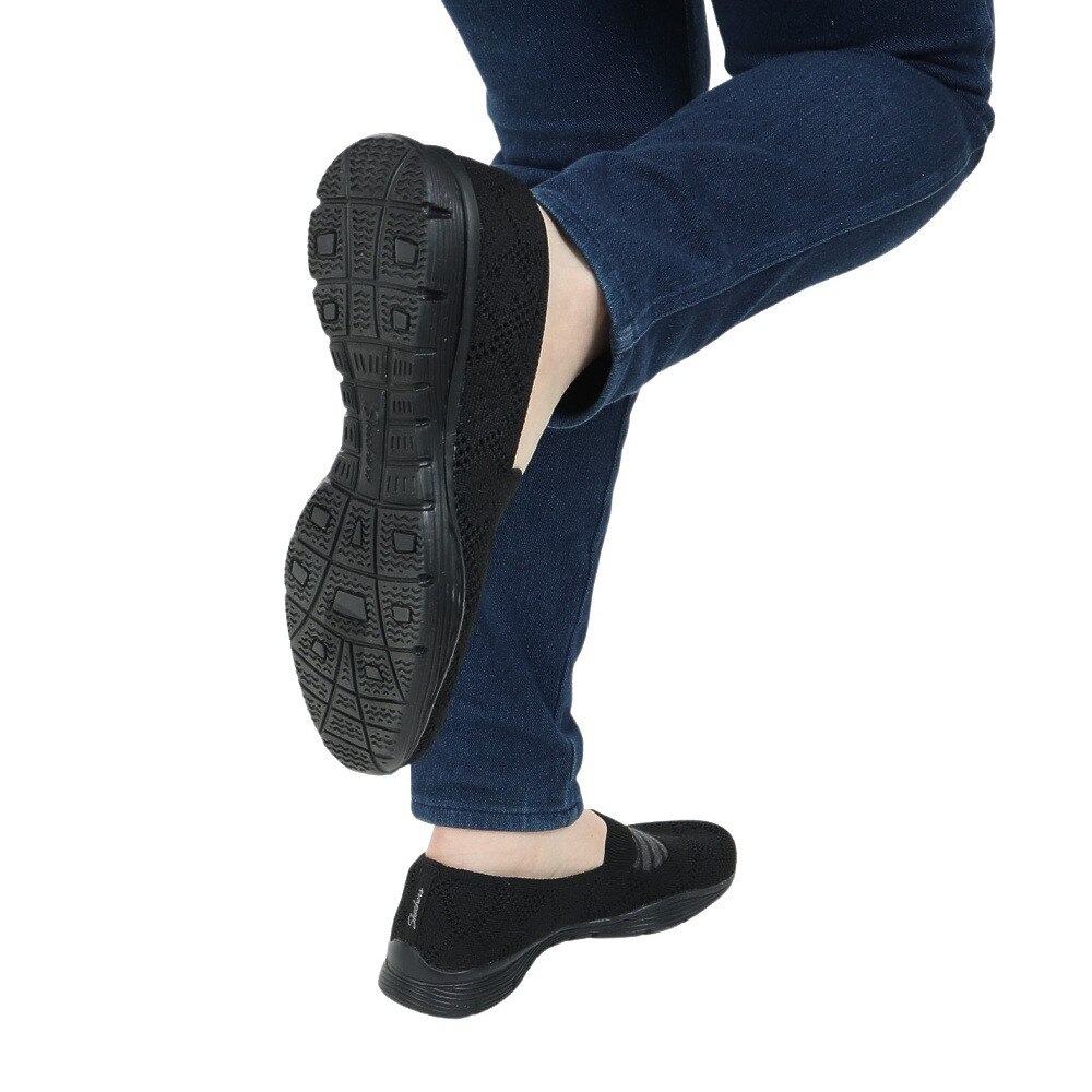 スケッチャーズ（SKECHERS）（レディース）カジュアルシューズ シーガー カジュアル パーティ ブラック 158110-BBK スニーカー 通気性 軽量 タウン 旅行