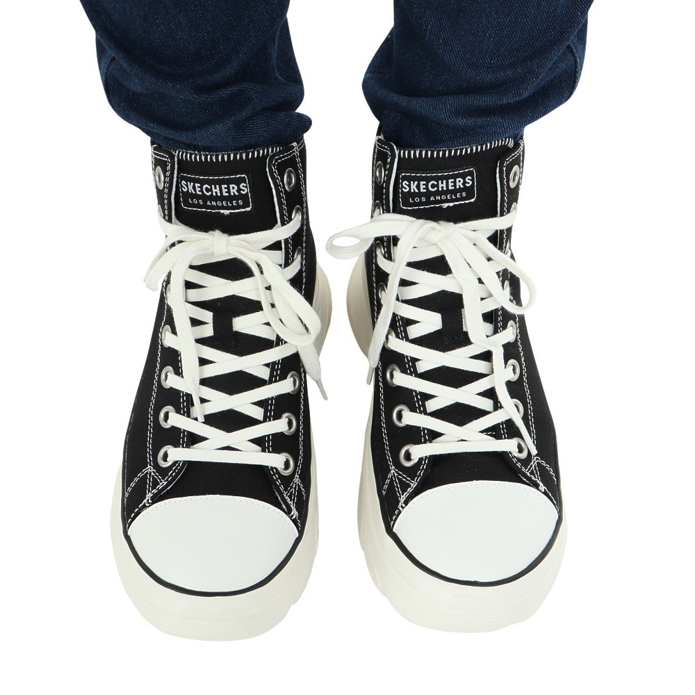 スケッチャーズ（SKECHERS）（レディース）カジュアルシューズ ファンキー ストリート グルーヴ ウェイ 177430-BLK スニーカー 厚底 ハイカット