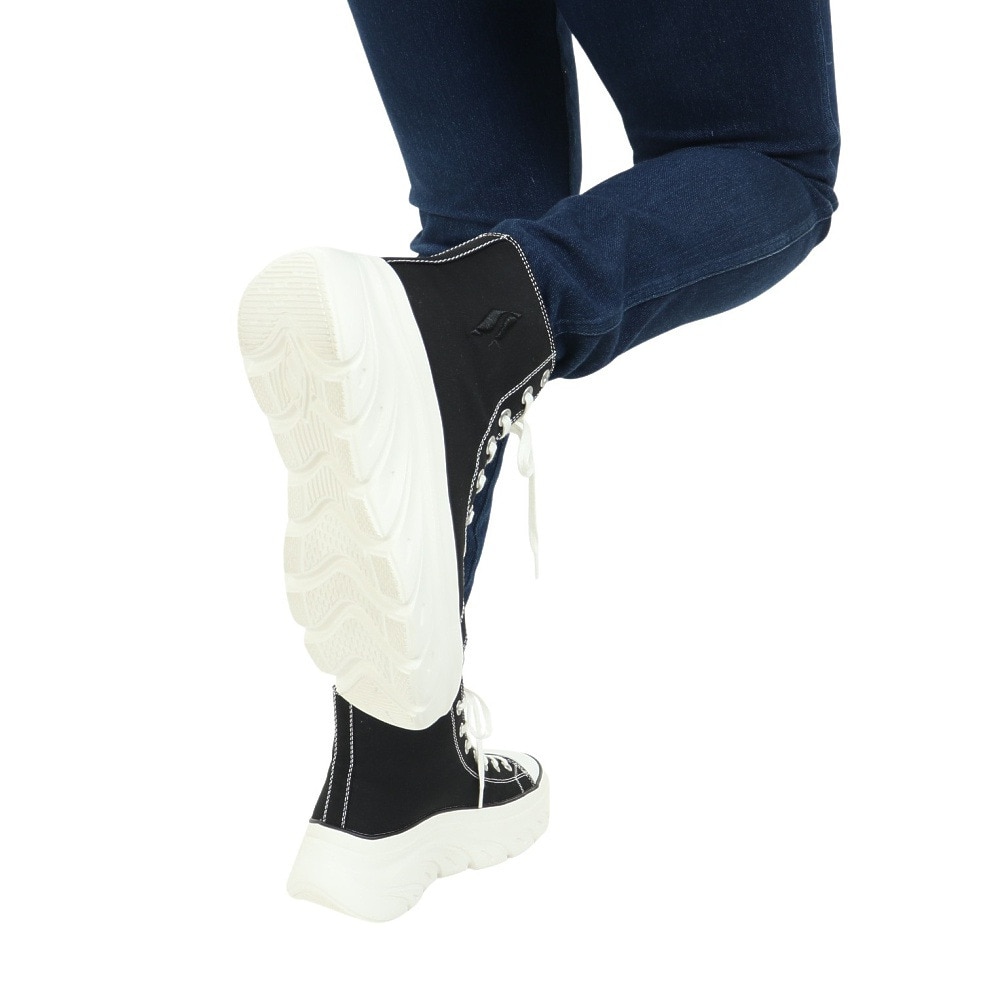 スケッチャーズ（SKECHERS）（レディース）カジュアルシューズ ファンキー ストリート グルーヴ ウェイ 177430-BLK スニーカー 厚底 ハイカット
