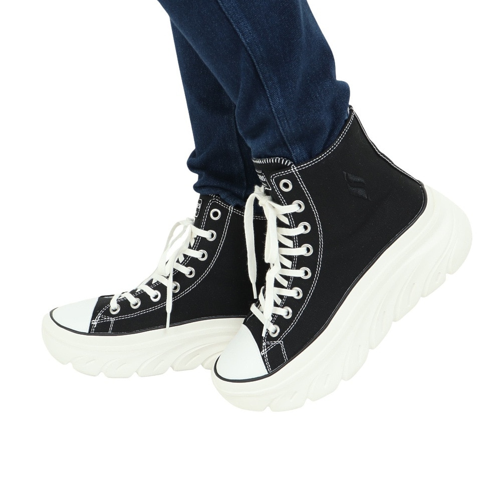 スケッチャーズ（SKECHERS）（レディース）カジュアルシューズ ファンキー ストリート グルーヴ ウェイ 177430-BLK スニーカー 厚底 ハイカット