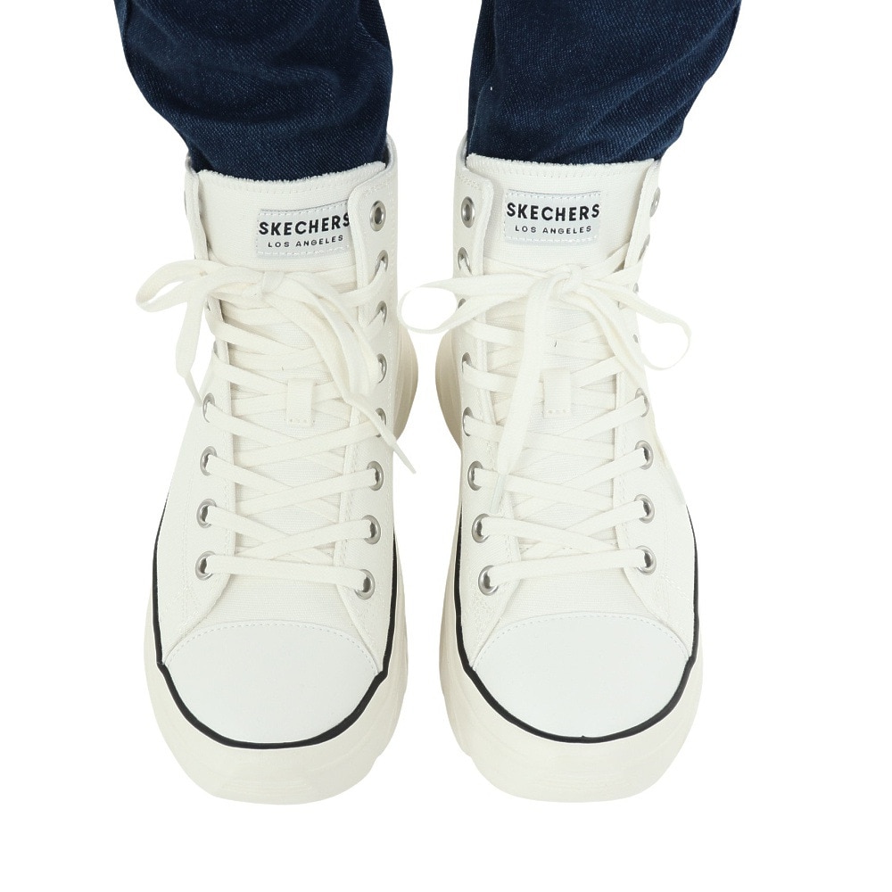 スケッチャーズ（SKECHERS）（レディース）カジュアルシューズ ファンキー ストリート グルーヴ ウェイ ホワイト 177430-WHT スニーカー 厚底 ハイカット