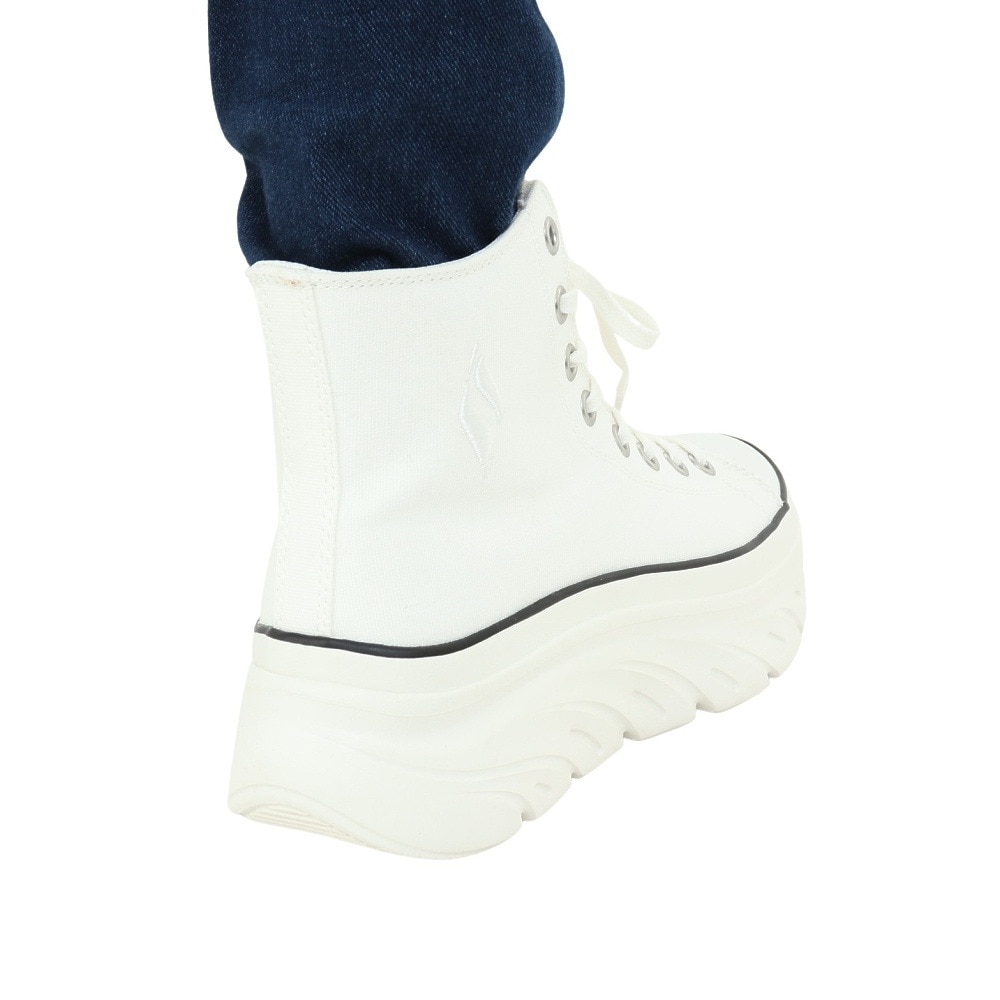 スケッチャーズ（SKECHERS）（レディース）カジュアルシューズ ファンキー ストリート グルーヴ ウェイ ホワイト 177430-WHT スニーカー 厚底 ハイカット