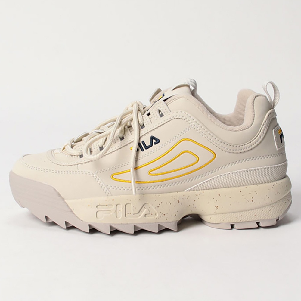 フィラ(FILA)(レディース)カジュアルシューズ ディスラプター2 スプラッシュ ベージュ USS23009-922 スニーカー 厚底 タウン 日常履き デイリーユース スポーツ用品はスーパースポーツゼビオ スニーカー 厚底 ベージュ 白 ホワイト LL