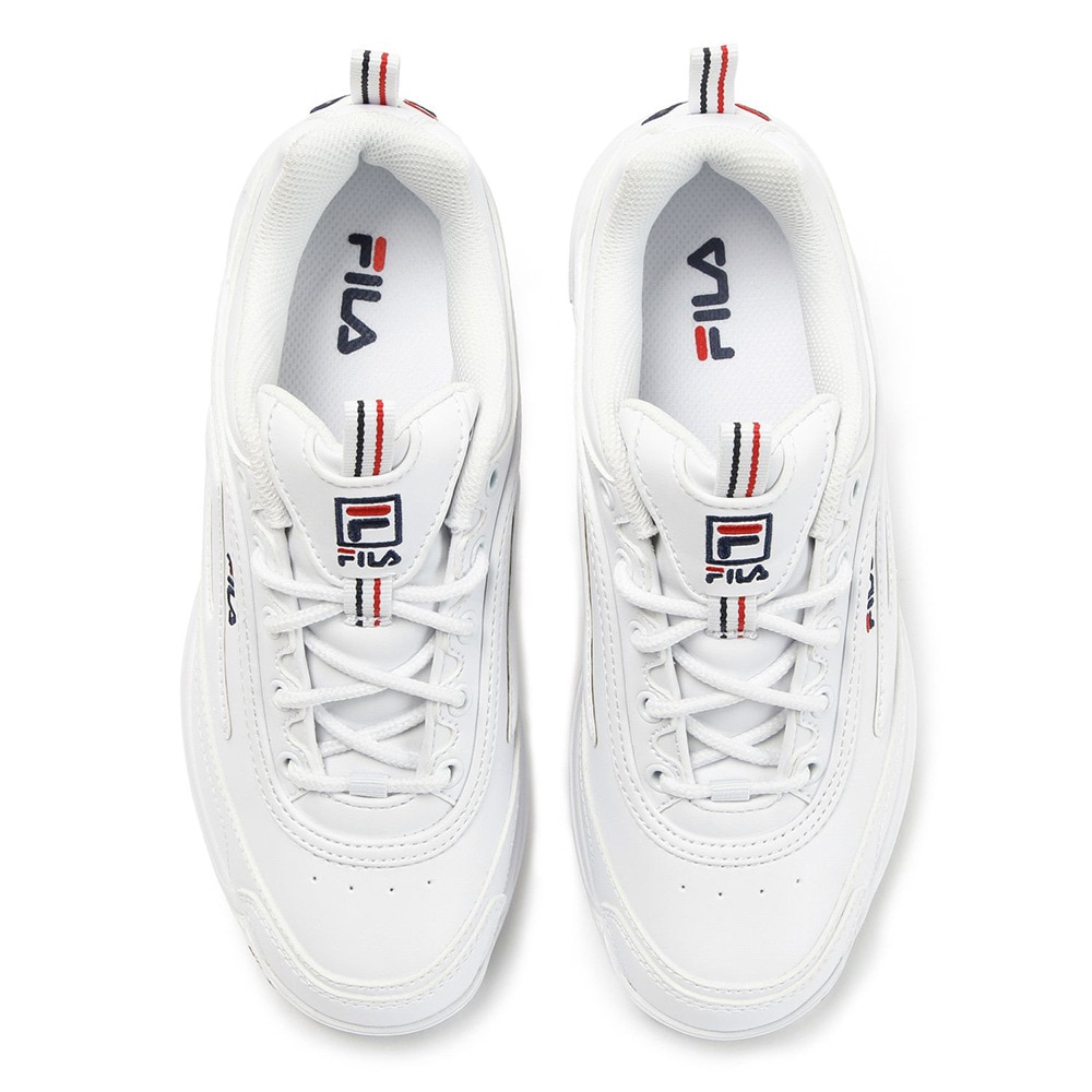 フィラ（FILA）（レディース）カジュアルシューズ ディストーター プレミアム ストリート ホワイト WSS23012-125 スニーカー 厚底 タウン 日常履き 
