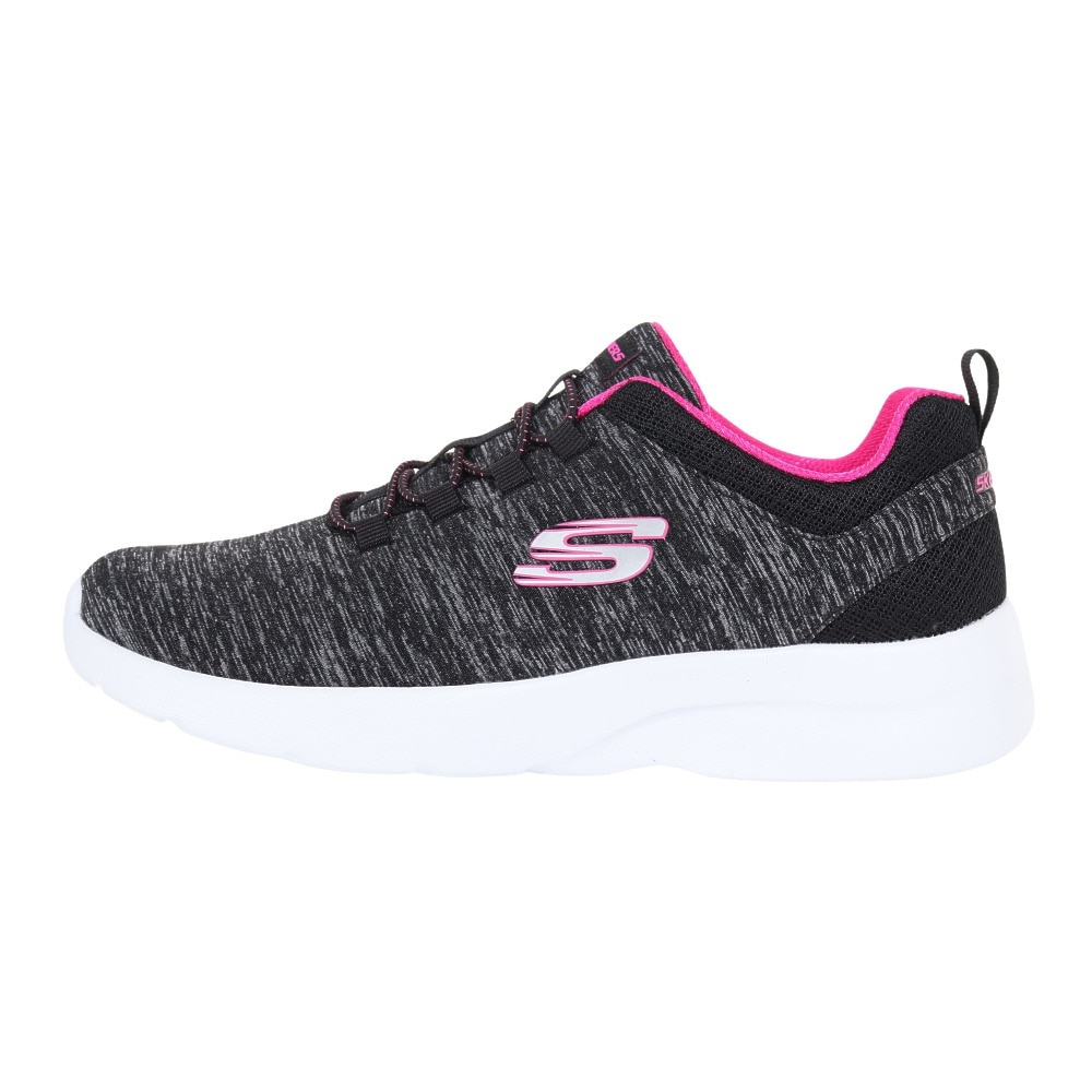 スケッチャーズ（SKECHERS）（レディース）カジュアルシューズ ダイナマイト 2.0イン ア フラッシュ ワイド ブラック ピンク 12965W-BKHP スニーカー