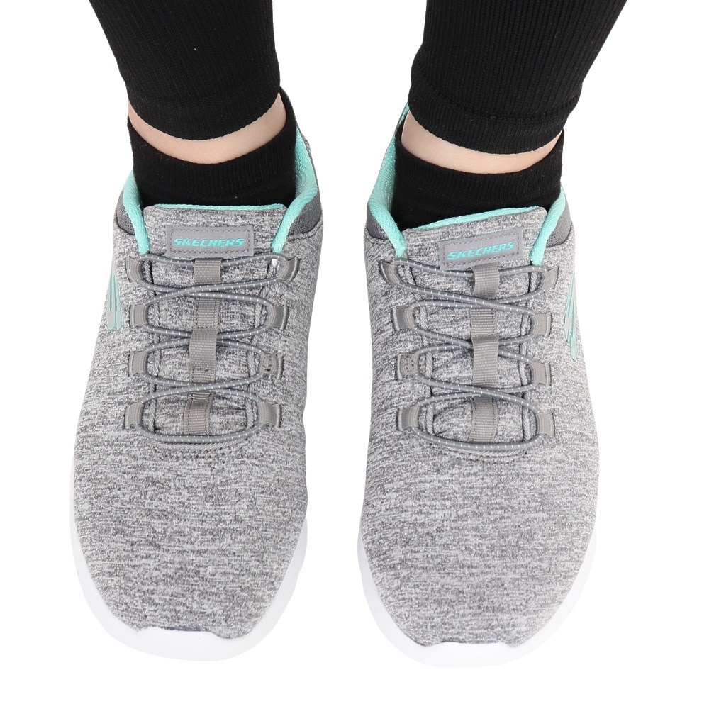 スケッチャーズ（SKECHERS）（レディース）カジュアルシューズ ダイナマイト 2.0イン ア フラッシュ ワイド グレー 12965W-GYMN スニーカー クッション性