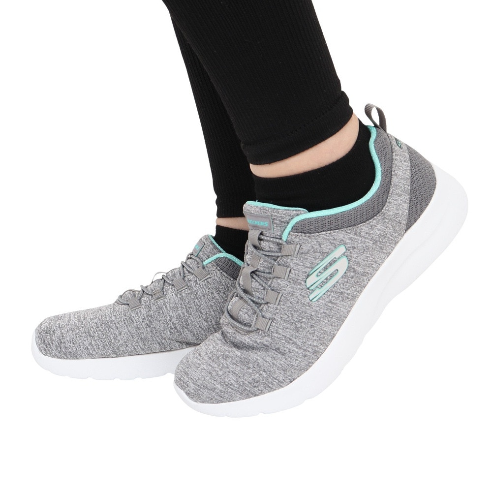 スケッチャーズ（SKECHERS）（レディース）カジュアルシューズ ダイナマイト 2.0イン ア フラッシュ ワイド グレー 12965W-GYMN スニーカー クッション性