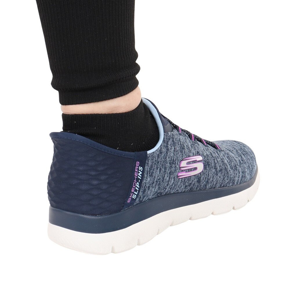 スケッチャーズ（SKECHERS）（レディース）スニーカー サミッツ ダズリング ヘイズ ネイビー 149937-NVPR スリッポン スリップインズ  ウォッシャブル