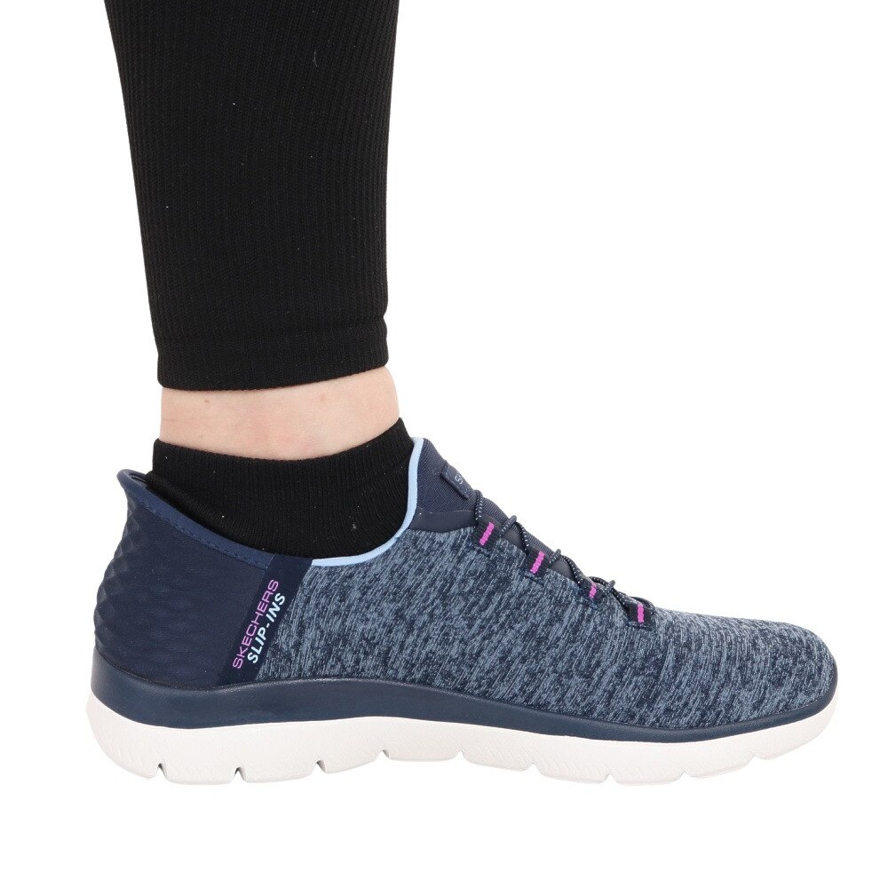 スケッチャーズ（SKECHERS）（レディース）スニーカー サミッツ ダズリング ヘイズ  ネイビー 149937-NVPR スリッポン スリップインズ ウォッシャブル