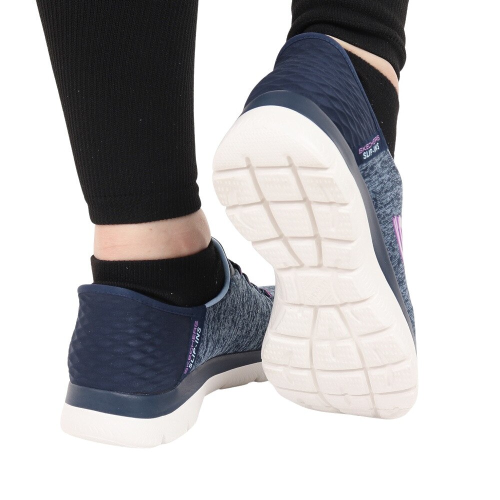 スケッチャーズ（SKECHERS）（レディース）スニーカー サミッツ ダズリング ヘイズ  ネイビー 149937-NVPR スリッポン スリップインズ ウォッシャブル