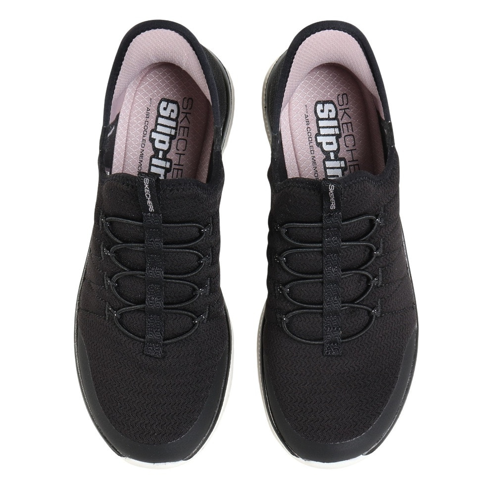 スケッチャーズ（SKECHERS）（レディース）カジュアルシューズ スリップインズ バーチュー グロー ブラック 104426-BKW スニーカー ハンズフリー 快適