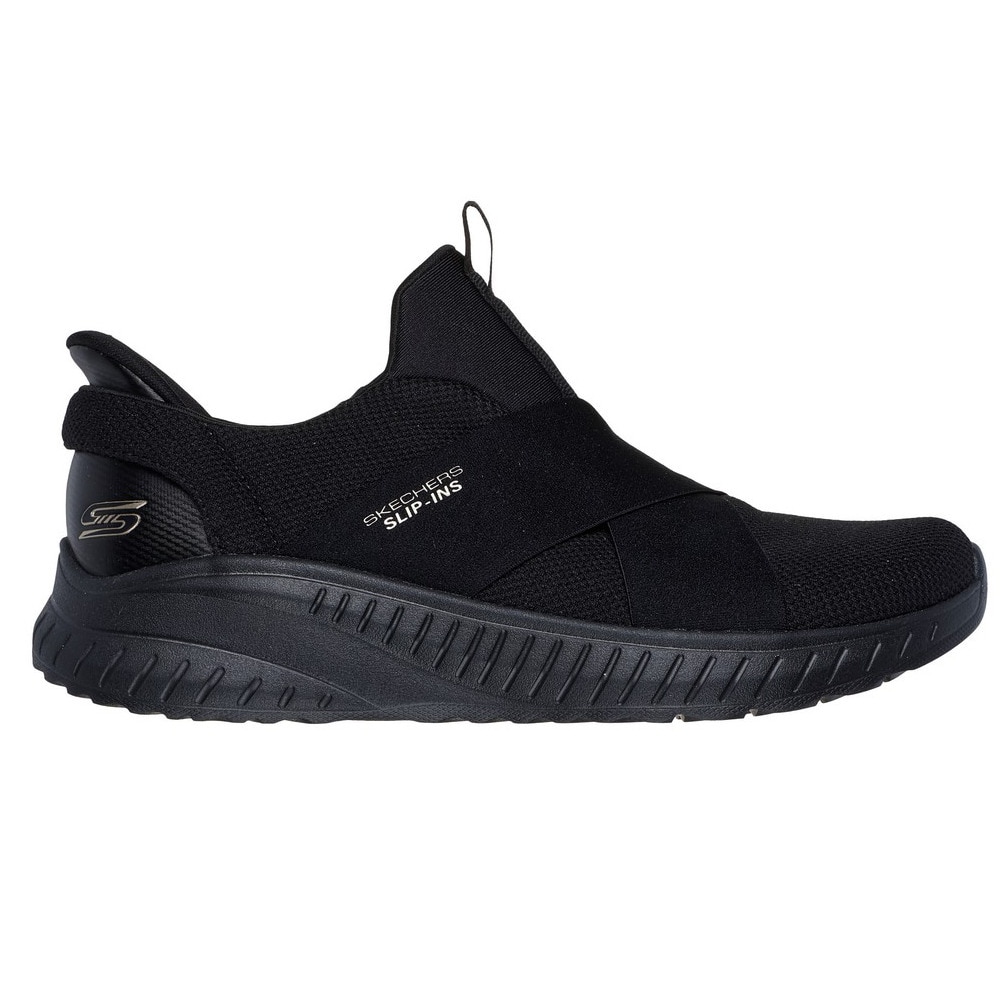 スケッチャーズ（SKECHERS）（レディース）カジュアルシューズ スリップインズボブススクワッドカオス ブラック 117505W-BBK スニーカー 屈曲性 快適
