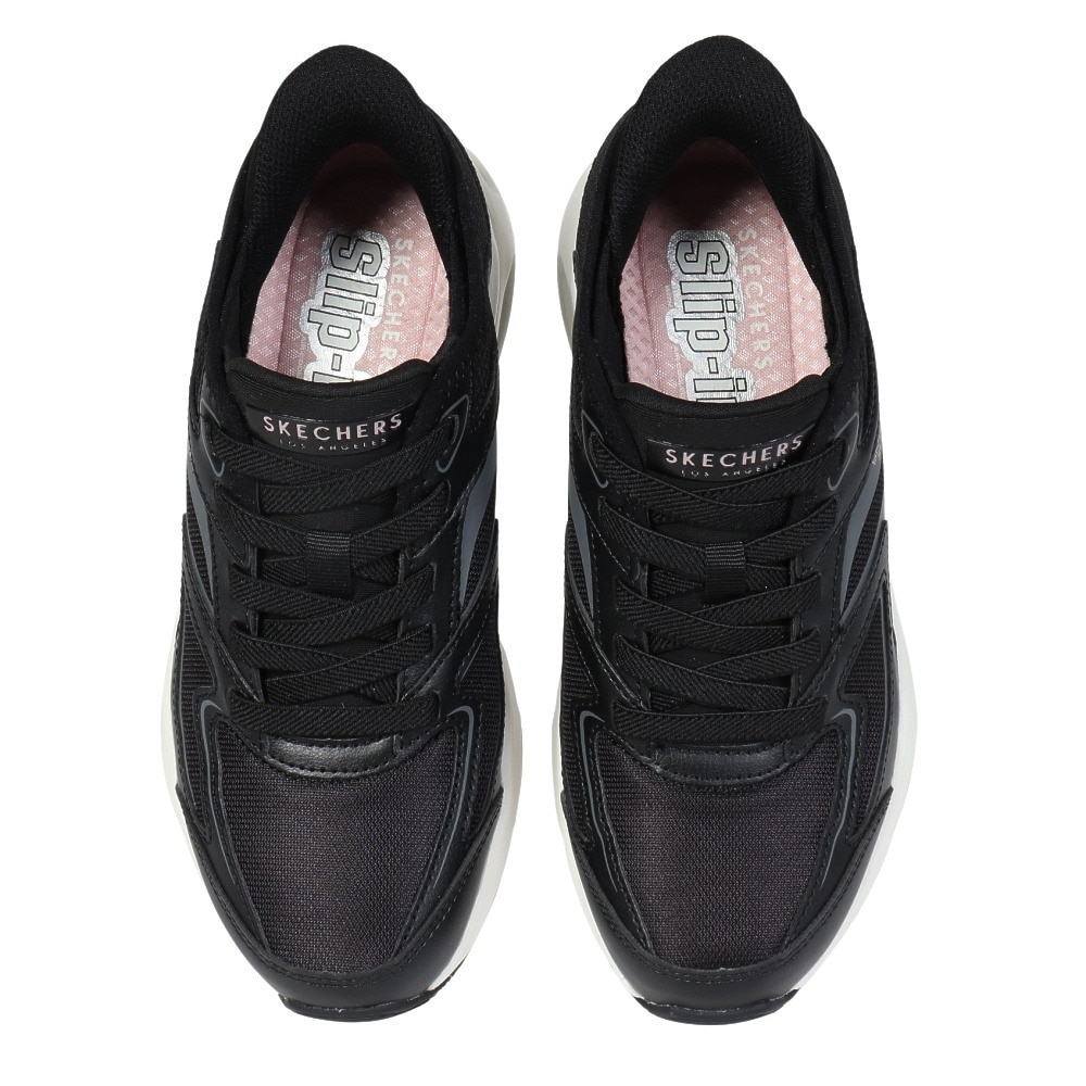 スケッチャーズ（SKECHERS）（レディース）カジュアルシューズ SI-TRES-AIR UNO-EZGL ブラック 177408-BLK スニーカー スポーツシューズ 靴 ハンズフリー