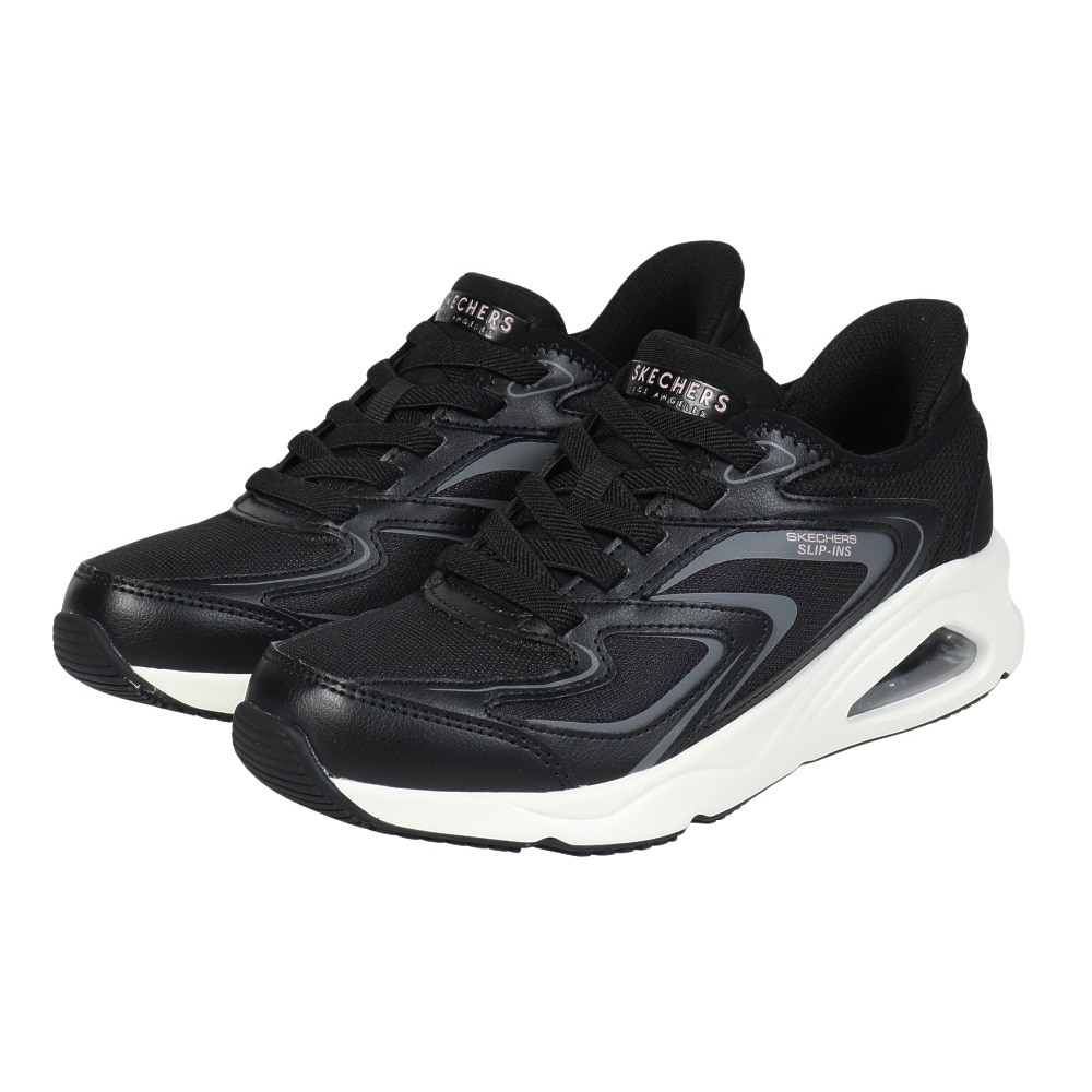 スケッチャーズ（SKECHERS）（レディース）カジュアルシューズ SI-TRES-AIR UNO-EZGL ブラック 177408-BLK スニーカー スポーツシューズ 靴 ハンズフリー