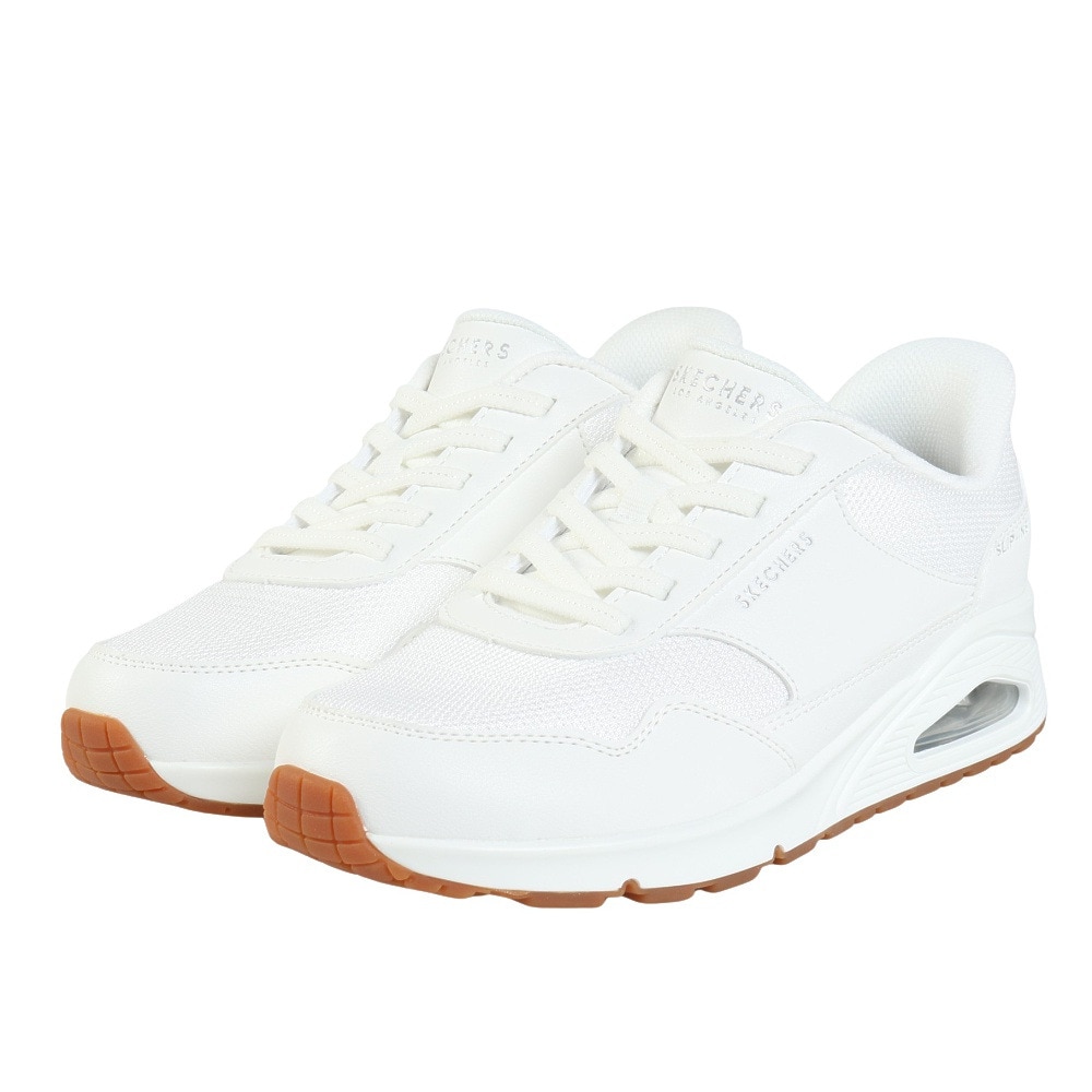 スケッチャーズ（SKECHERS）（レディース）カジュアルシューズ スリップインズ ウノ バンクシア 177117W-WHT