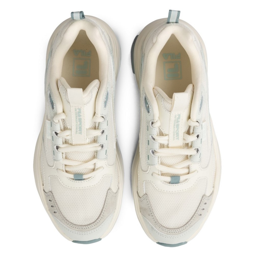 フィラ（FILA）（レディース）カジュアルシューズ ウッドブロック v2 ホワイト ブルー 1RM02749G150 スニーカー スポーツ