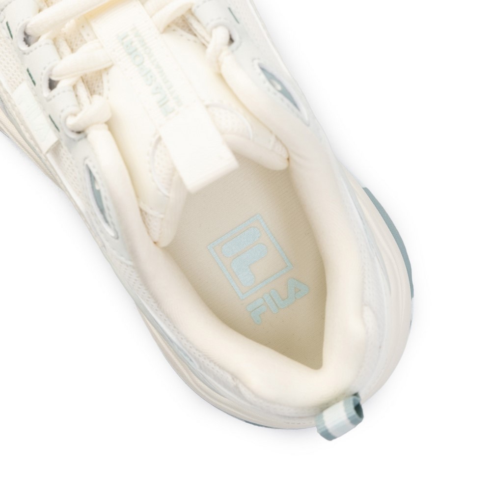 フィラ（FILA）（レディース）カジュアルシューズ ウッドブロック v2 ホワイト ブルー 1RM02749G150 スニーカー スポーツ