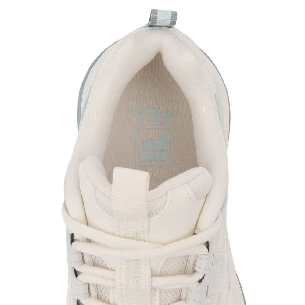 フィラ（FILA）（レディース）カジュアルシューズ ウッドブロック v2 ホワイト ブルー 1RM02749G150 スニーカー スポーツ