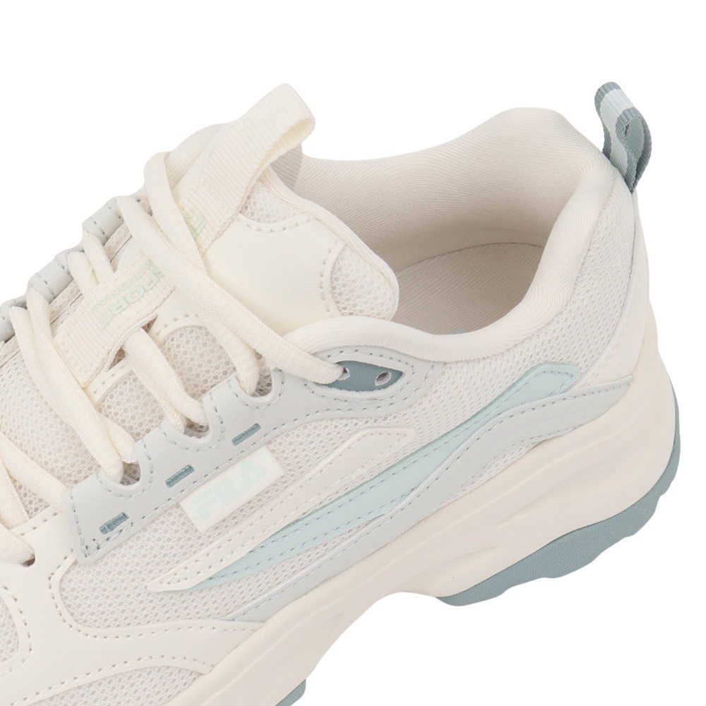 フィラ（FILA）（レディース）カジュアルシューズ ウッドブロック v2 ホワイト ブルー 1RM02749G150 スニーカー スポーツ
