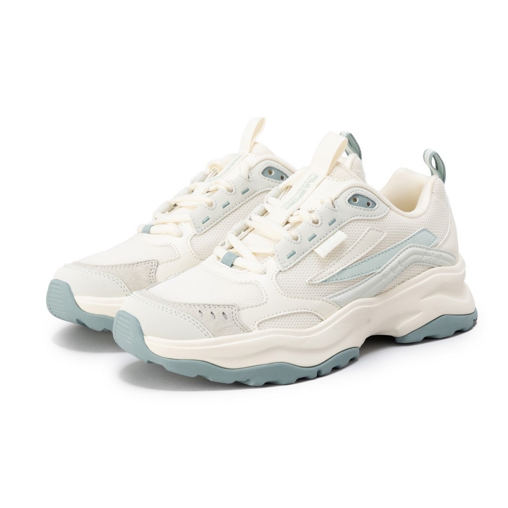 フィラ（FILA）（レディース）カジュアルシューズ ウッドブロック v2 ホワイト ブルー 1RM02749G150 スニーカー スポーツ