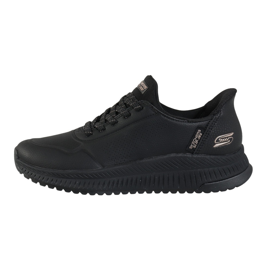 スケッチャーズ（SKECHERS）（レディース）カジュアルシューズ スリップインズ ボブス SQUAD 4-KEY LOOK 117740-BBK