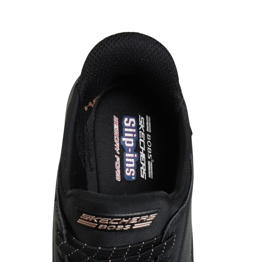 スケッチャーズ（SKECHERS）（レディース）カジュアルシューズ スリップインズ ボブス SQUAD 4-KEY LOOK 117740-BBK