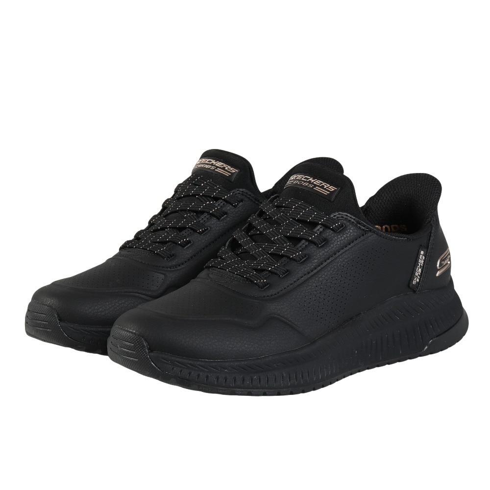 スケッチャーズ（SKECHERS）（レディース）カジュアルシューズ スリップインズ ボブス SQUAD 4-KEY LOOK 117740-BBK