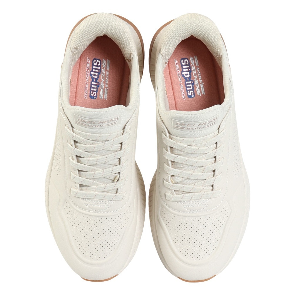 スケッチャーズ（SKECHERS）（レディース）カジュアルシューズ スリップインズ ボブス SQUAD 4-KEY LOOK 117740-WHT