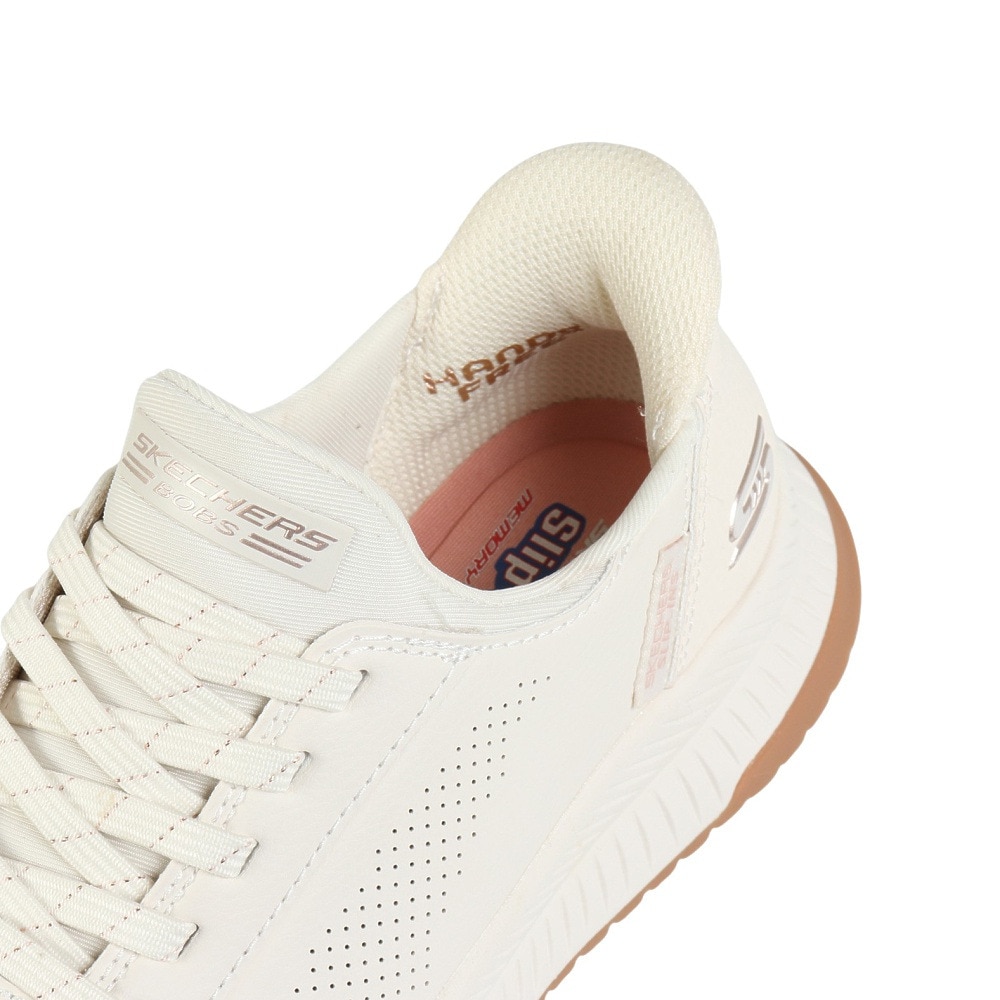 スケッチャーズ（SKECHERS）（レディース）カジュアルシューズ スリップインズ ボブス SQUAD 4-KEY LOOK 117740-WHT