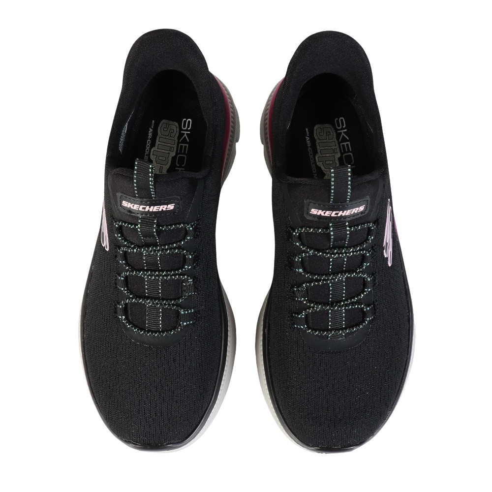 スケッチャーズ（SKECHERS）（レディース）カジュアルシューズ スリップインズ サミット プラス シマーリング ストリッド 150619-BKMT