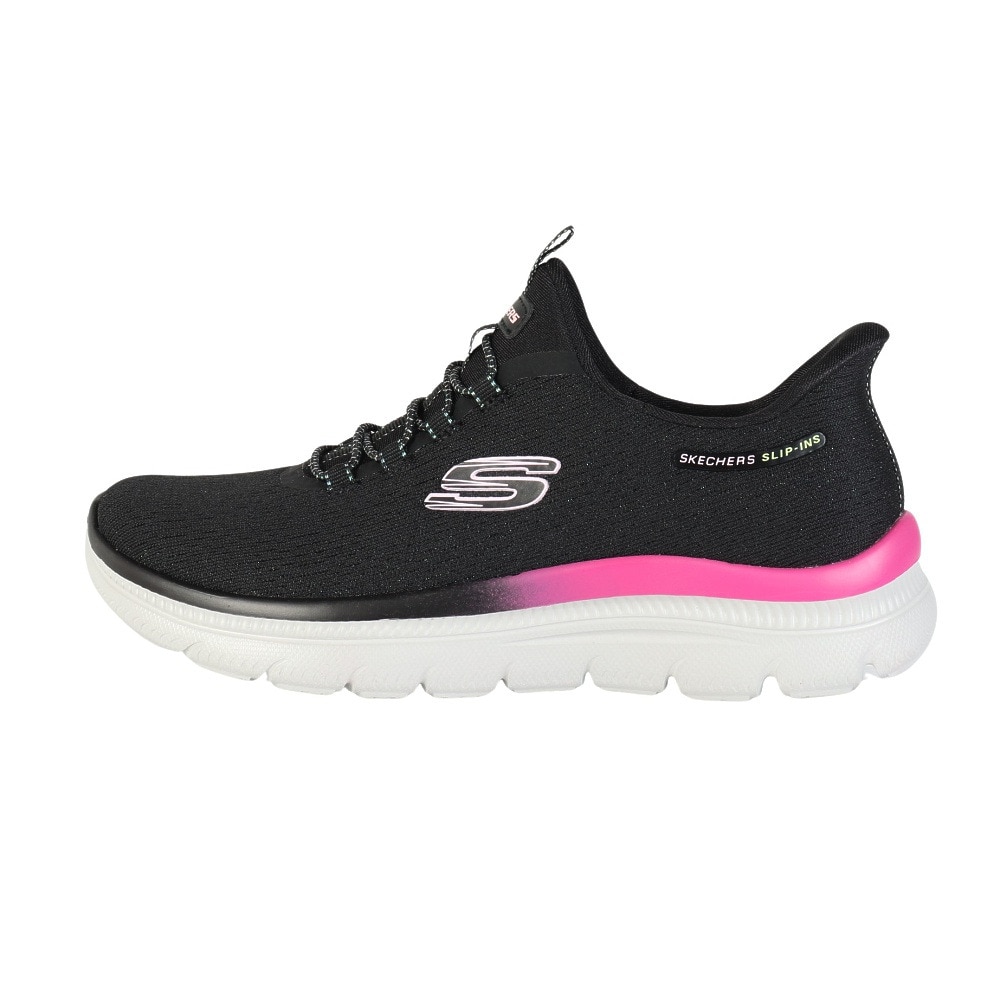 スケッチャーズ（SKECHERS）（レディース）カジュアルシューズ スリップインズ サミット プラス シマーリング ストリッド 150619-BKMT