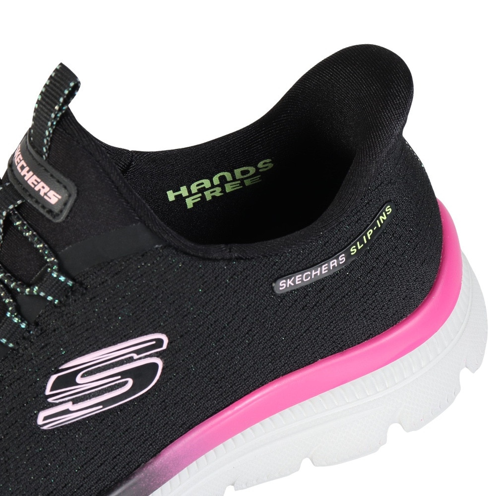 スケッチャーズ（SKECHERS）（レディース）カジュアルシューズ スリップインズ サミット プラス シマーリング ストリッド 150619-BKMT