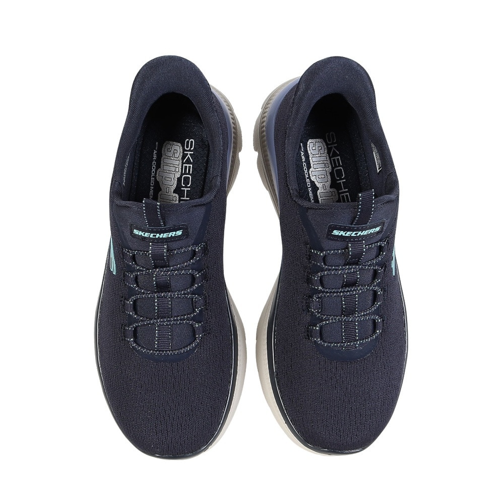 スケッチャーズ（SKECHERS）（レディース）カジュアルシューズ スリップインズ サミット プラス シマーリング ストリッド 150619-NVY