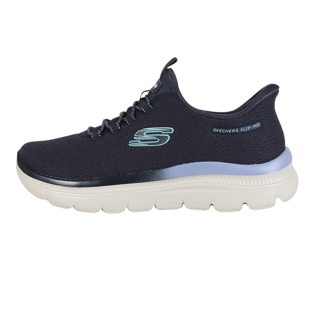 スケッチャーズ（SKECHERS）（レディース）カジュアルシューズ スリップインズ サミット プラス シマーリング ストリッド 150619-NVY