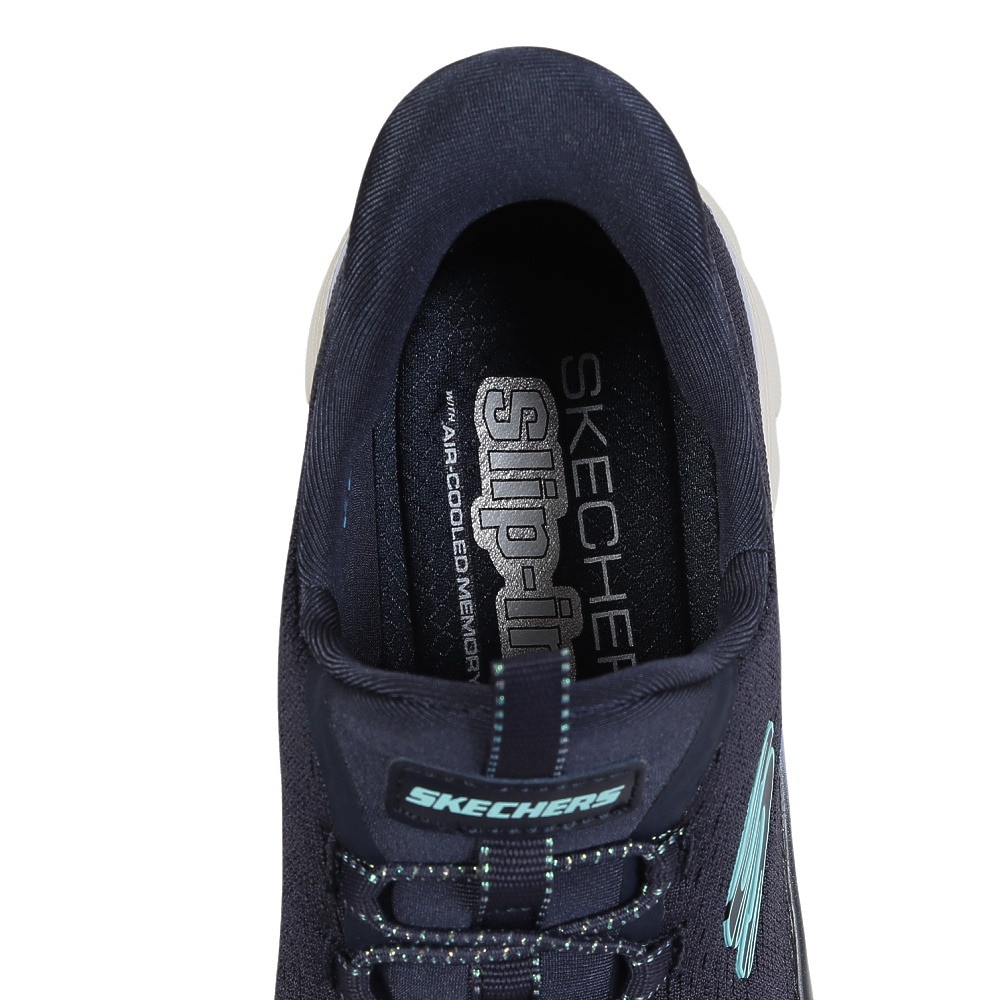 スケッチャーズ（SKECHERS）（レディース）カジュアルシューズ スリップインズ サミット プラス シマーリング ストリッド 150619-NVY