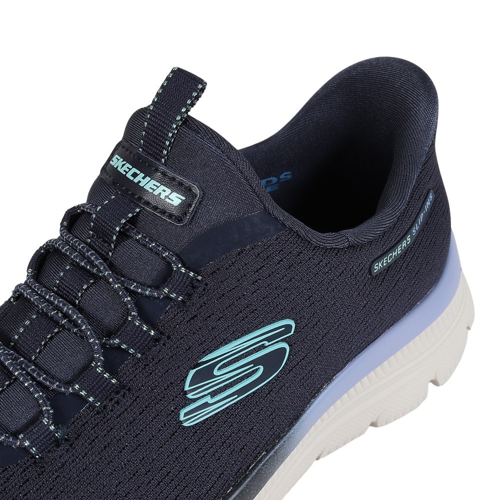 スケッチャーズ（SKECHERS）（レディース）カジュアルシューズ スリップインズ サミット プラス シマーリング ストリッド 150619-NVY