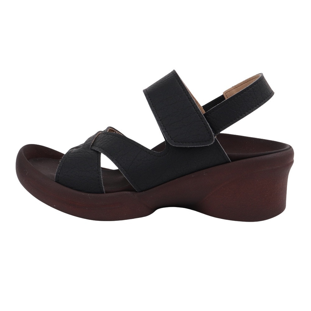 リゲッタ（Re:getA）（レディース）カジュアルシューズ クロスベルト ウェッジサンダル R2682BLK