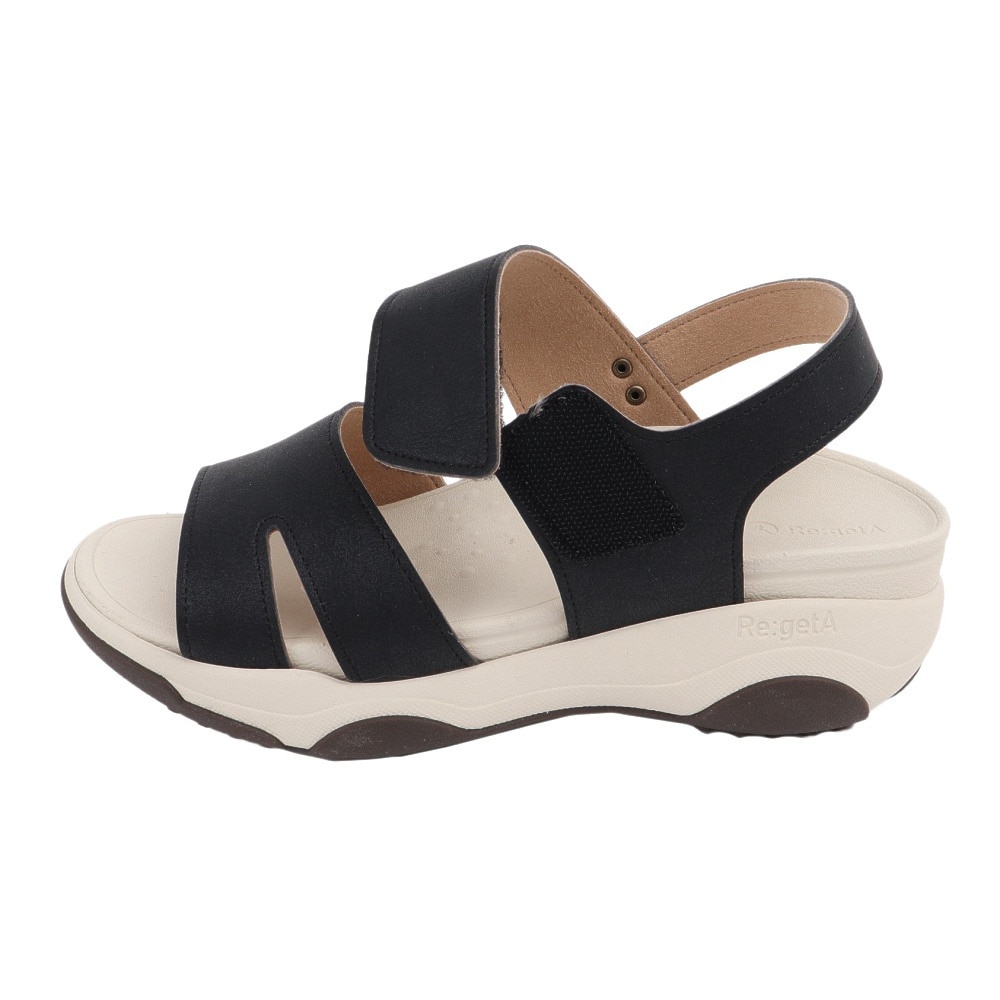 リゲッタ（Re:getA）（レディース）カジュアルシューズ 軽量厚底サンダル RE3001BLK