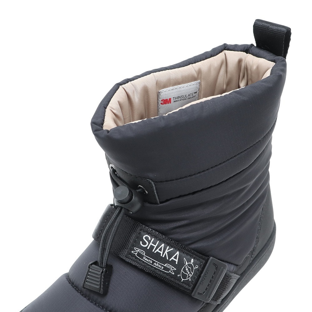 シャカ（SHAKA）（レディース）ショートブーツ 撥水 黒 シュラフキャンプブーティ SCHLAF CAMP BOOTIE ブラック 433235 Black ウィンターシューズ 中綿ブーツ 