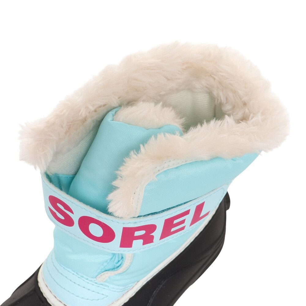 ソレル（SOREL）（キッズ）ショートブーツ 青 ジュニア チルドレン スノーコマンダー ブルー NC1960 428 スノーシューズ もこもこ 防寒 保温