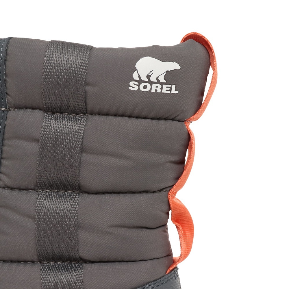 ソレル（SOREL）（キッズ）ショートブーツ グレー ジュニア ユース ウィットニー II パフィーミッド WP NY3873 054 スノーシューズ 防寒 保温 通学 雪道 