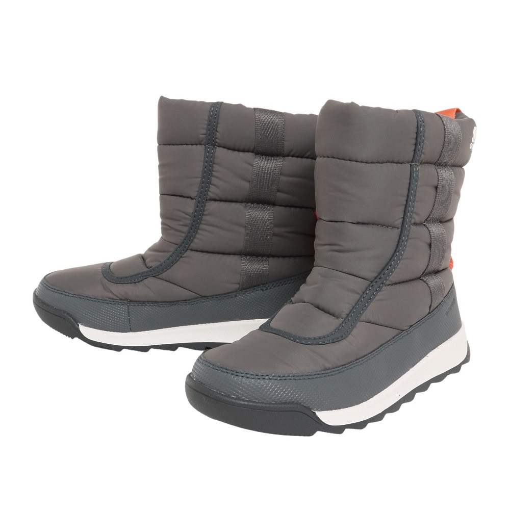 ソレル（SOREL）（キッズ）ショートブーツ グレー ジュニア ユース ウィットニー II パフィーミッド WP NY3873 054 スノーシューズ 防寒 保温 通学 雪道 